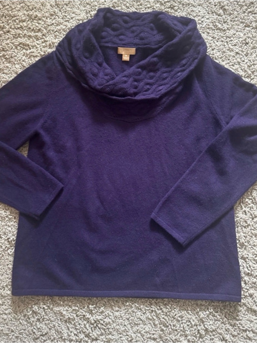 Women's Navy Cowl Neck Sweater - Comfortable Everyday Knit